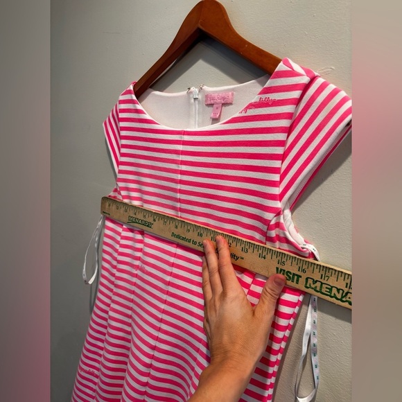 Lilly Pulitzer White and Pink Fit and Flare Mini Dress boat midi medium resort - Picture 5 of 16